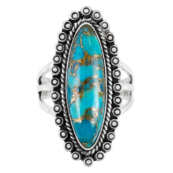 Matrix Turquoise Ring Sterling Silver R2614-C84