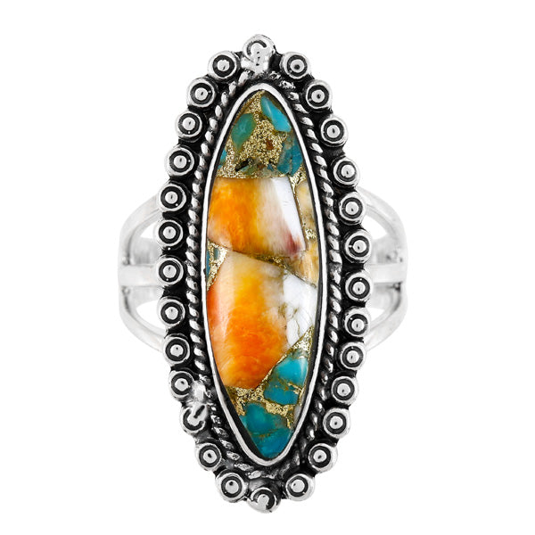 Spiny Turquoise Ring Sterling Silver R2614-C89