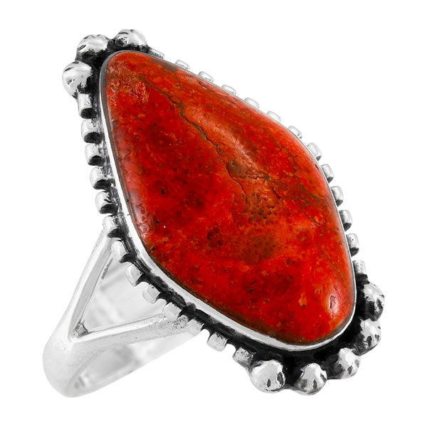 Coral Ring Sterling Silver R2615-C74