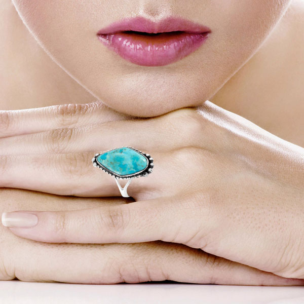 Turquoise Ring Sterling Silver R2615-C75