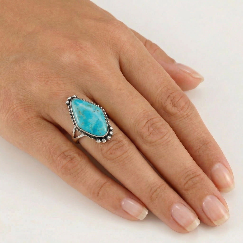 Turquoise Ring Sterling Silver R2615-C75