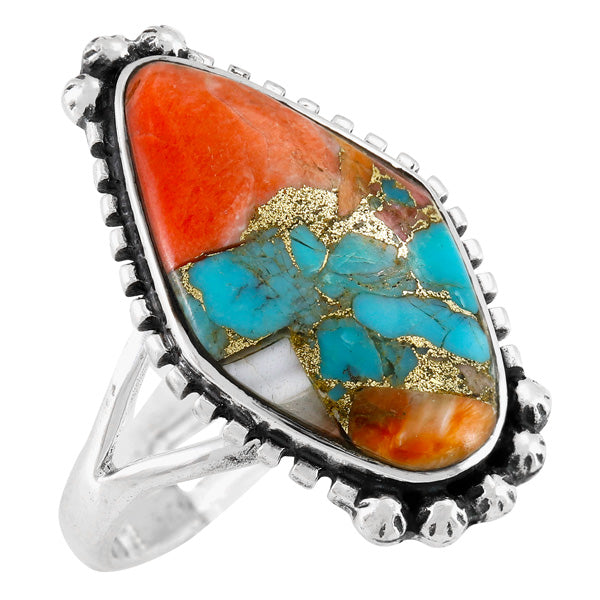 Spiny Turquoise Ring Sterling Silver R2615-C89