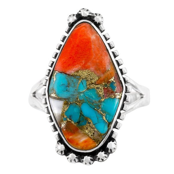 Spiny Turquoise Ring Sterling Silver R2615-C89