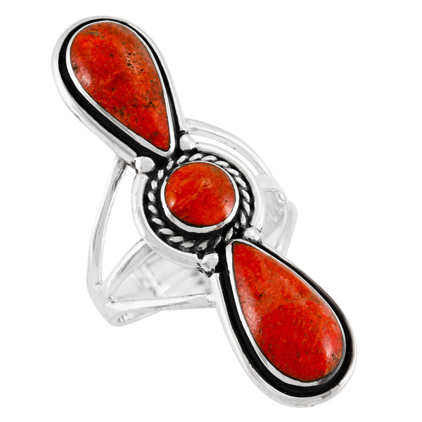 Coral Ring Sterling Silver R2616-C74