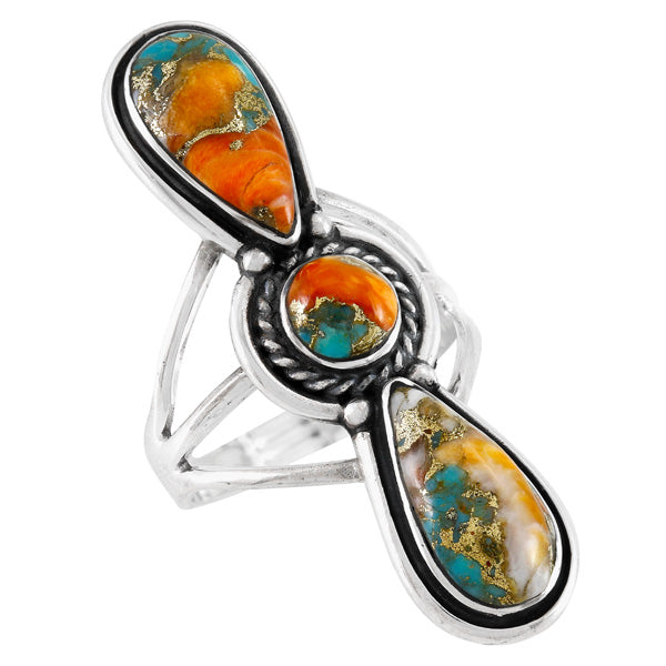 Spiny Turquoise Ring Sterling Silver R2616-C89