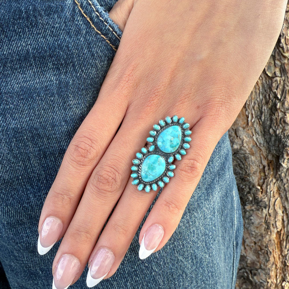 Turquoise Ring Sterling Silver R2617-C75