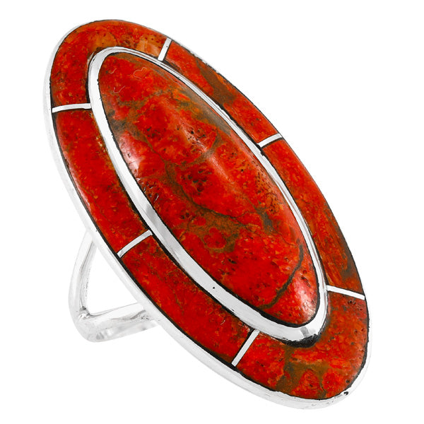 Coral Ring Sterling Silver R2618-C74