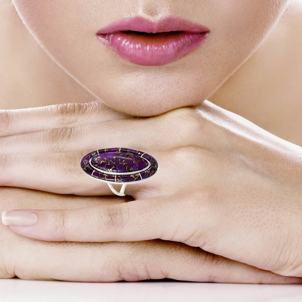 Purple Turquoise Ring Sterling Silver R2618-C77