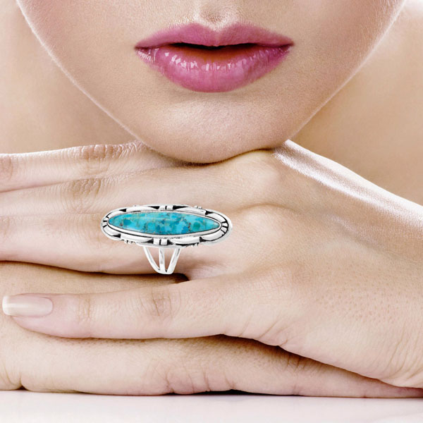 Turquoise Ring Sterling Silver R2619-C75