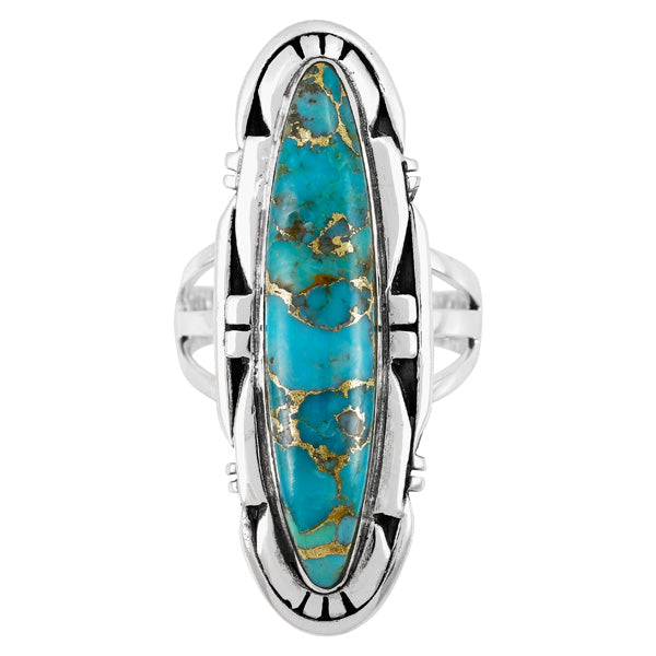 Matrix Turquoise Ring Sterling Silver R2619-C84