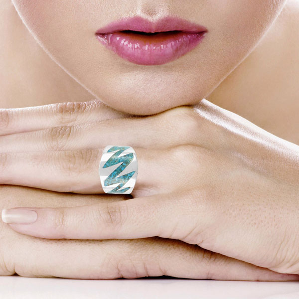 Turquoise Ring Sterling Silver R2620-C105