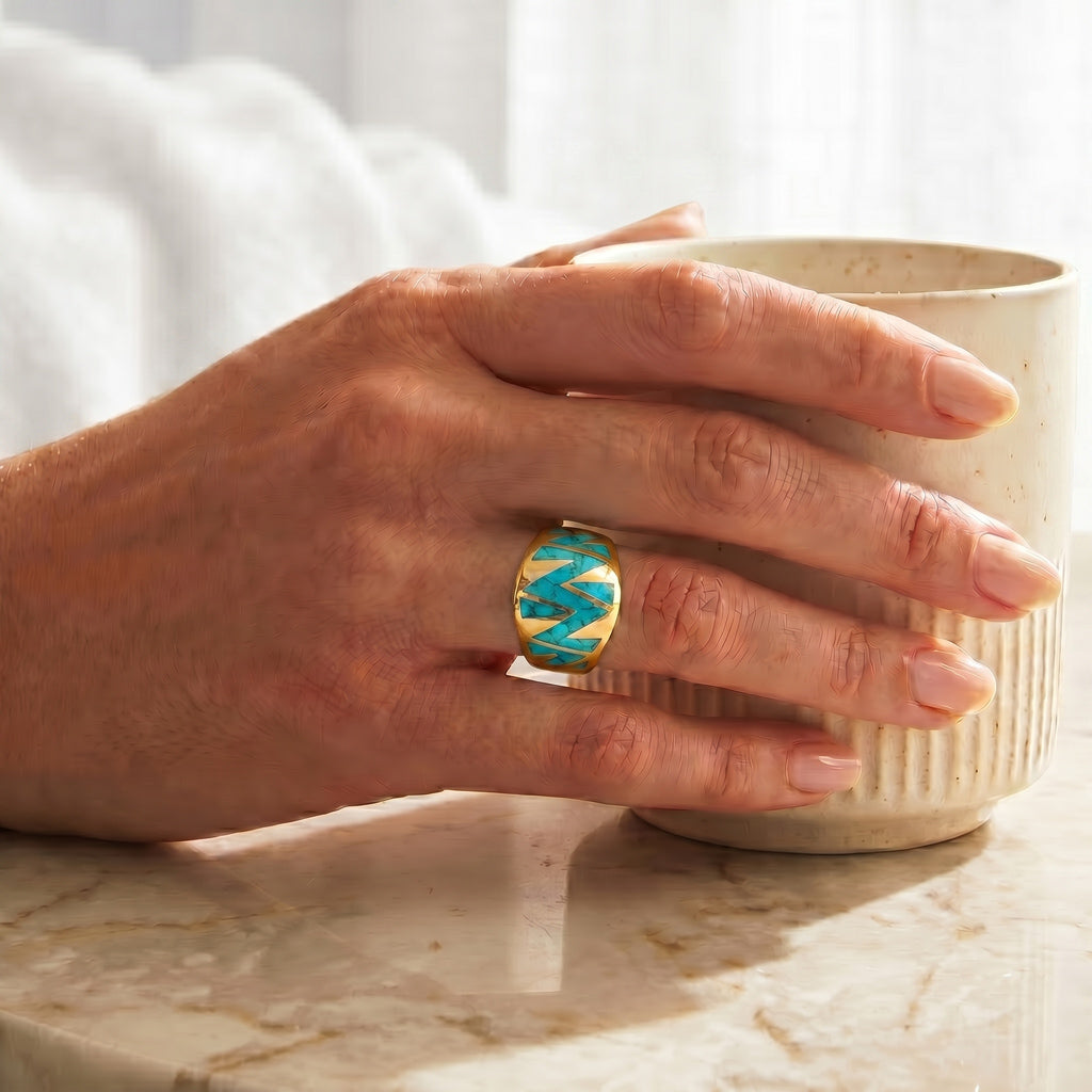Turquoise Ring GoldCopper R2620-GB-C05