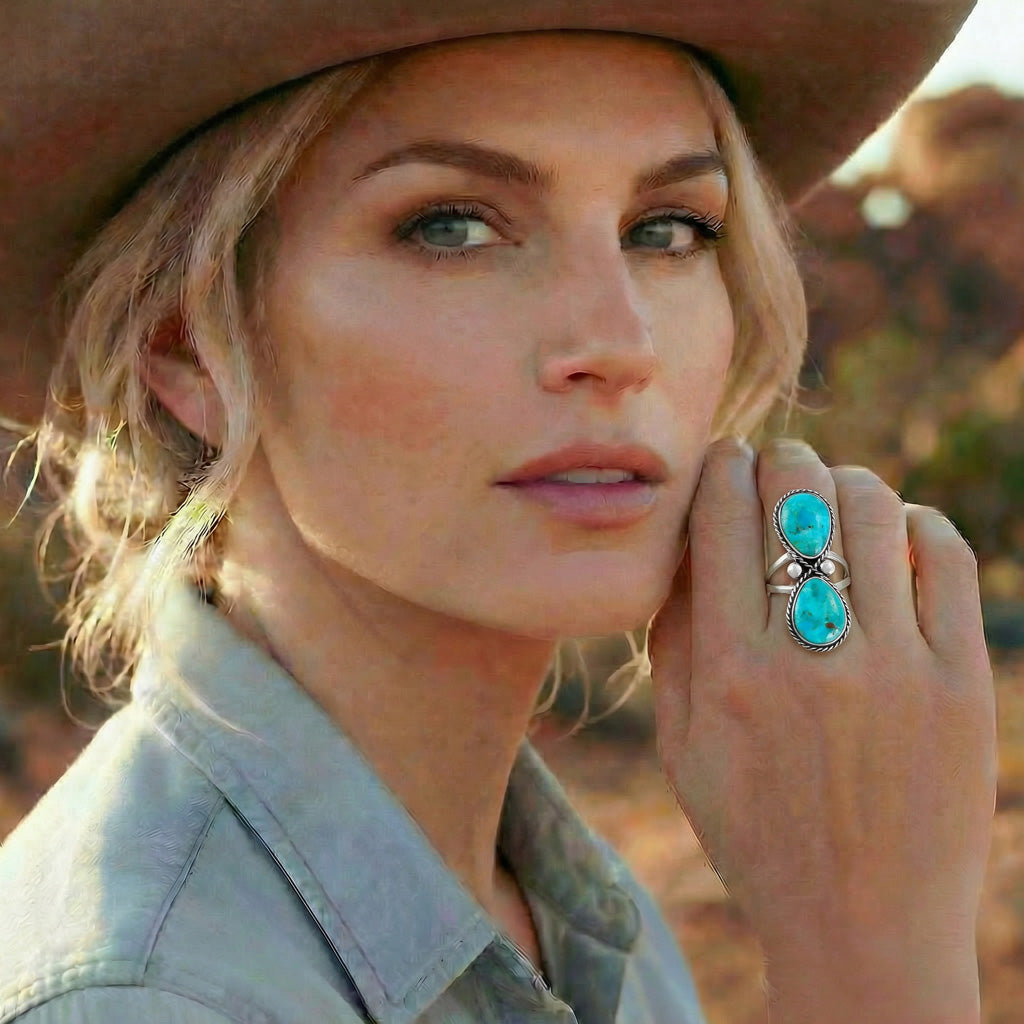 Turquoise Ring Sterling Silver R2621-C75
