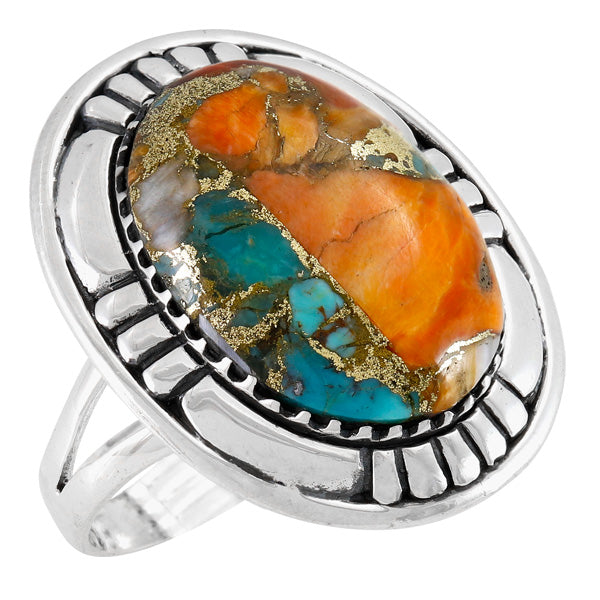 Spiny Turquoise Ring Sterling Silver R2622-C89