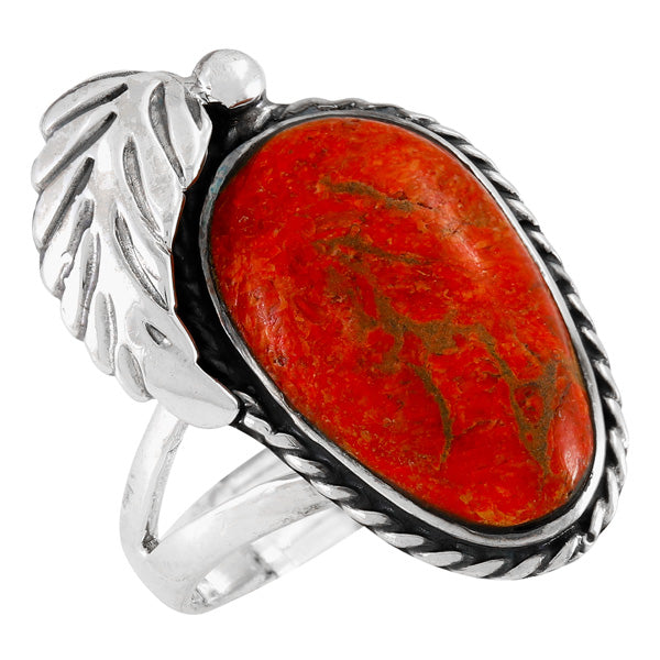 Coral Ring Sterling Silver R2623-C74