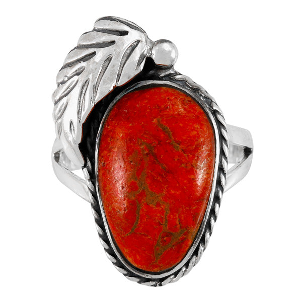 Coral Ring Sterling Silver R2623-C74