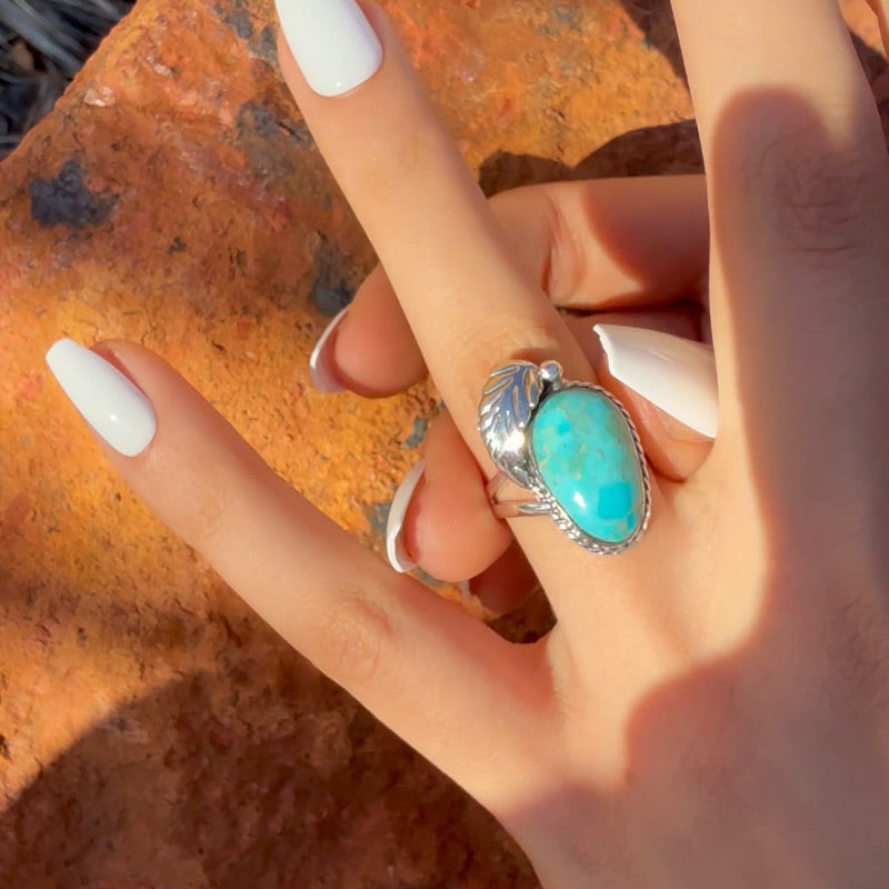 Turquoise Ring Sterling Silver R2623-C75