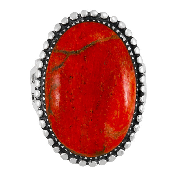 Coral Ring Sterling Silver R2624-C74