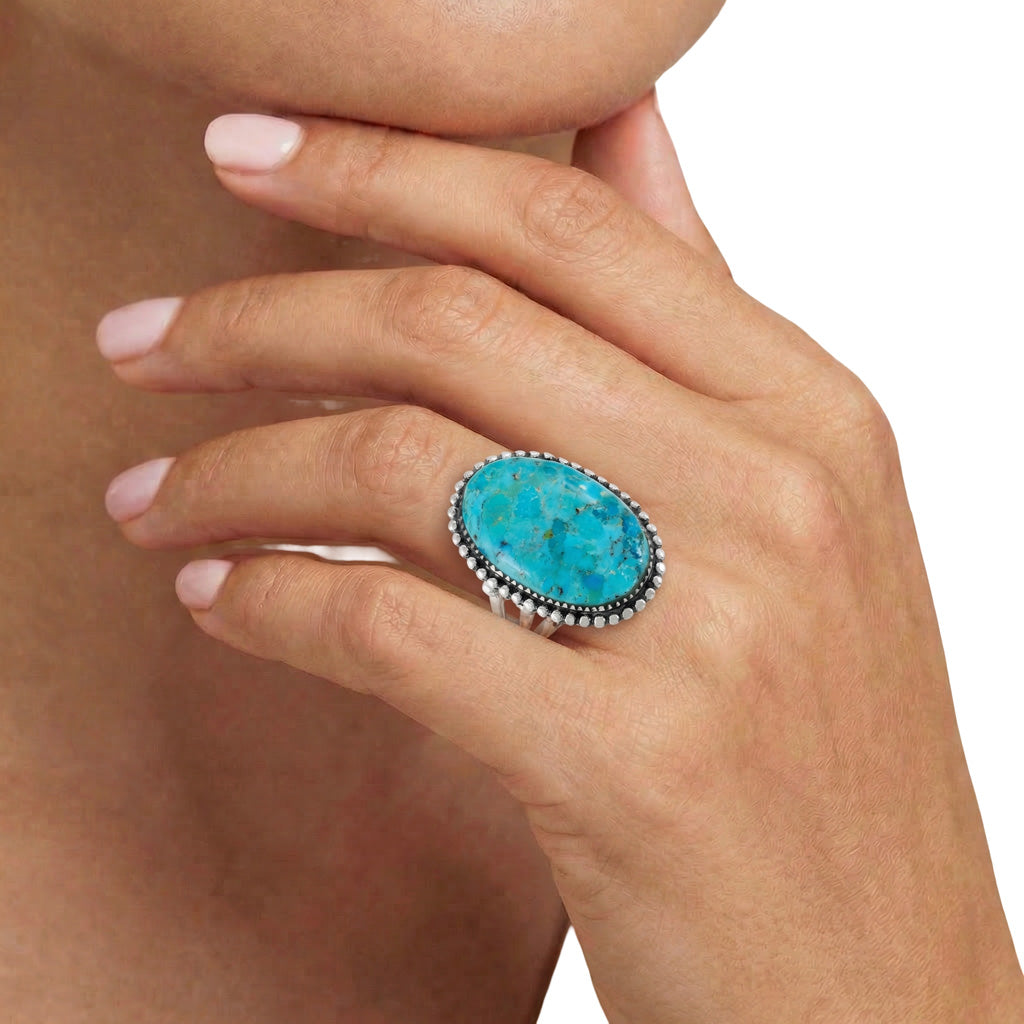 Turquoise Ring Sterling Silver R2624-C75