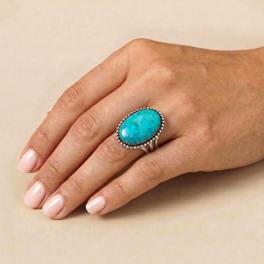 Turquoise Ring Sterling Silver R2624-C75