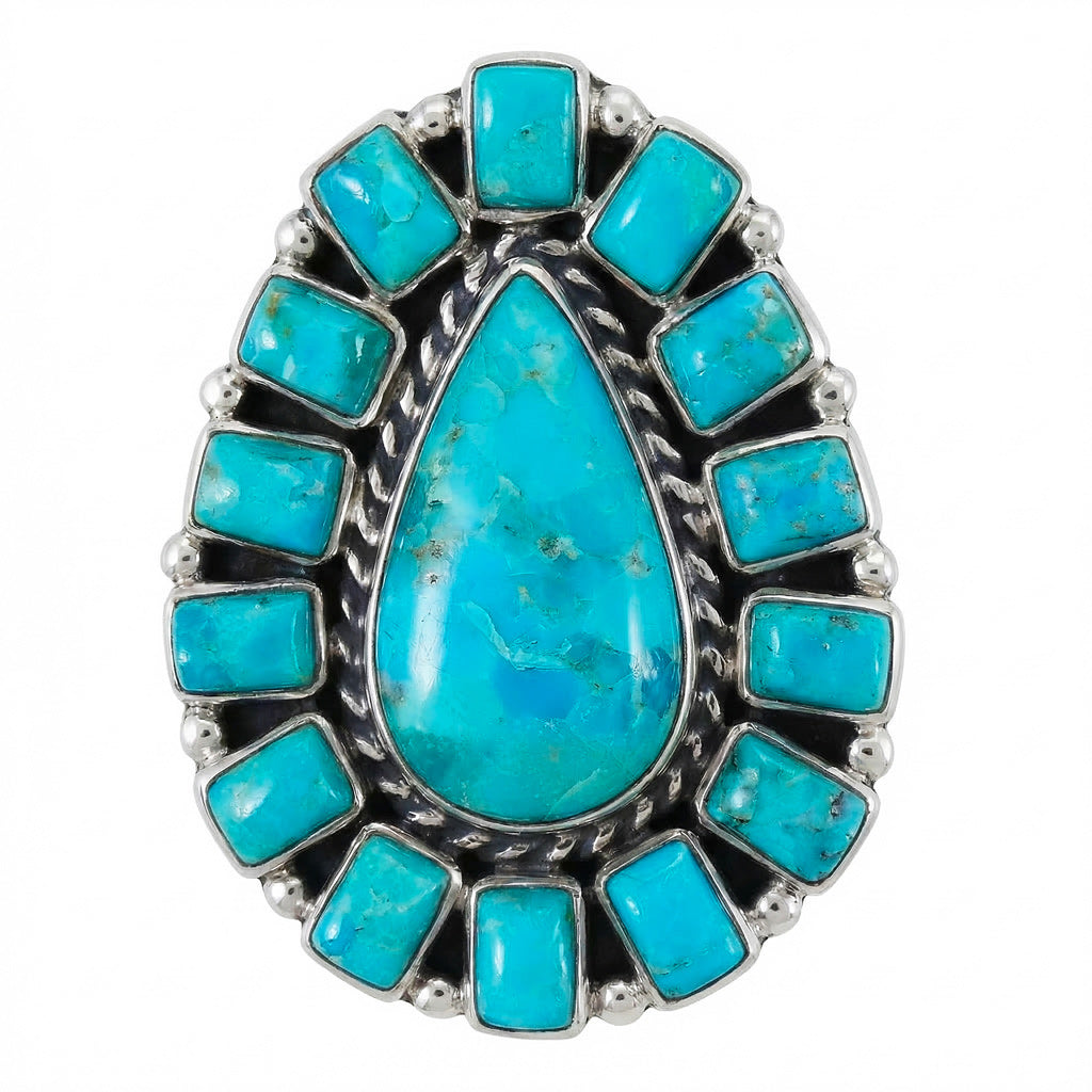 Turquoise Ring Sterling Silver R2626-C75