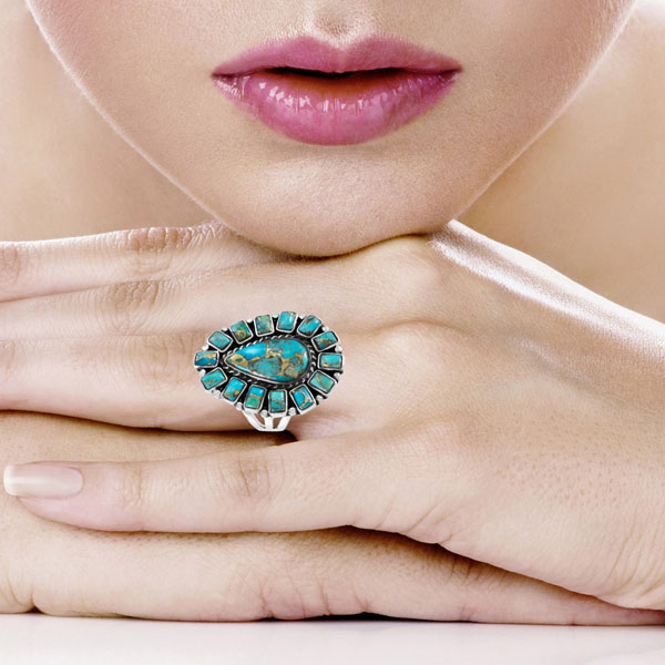 Matrix Turquoise Ring Sterling Silver R2626-C84