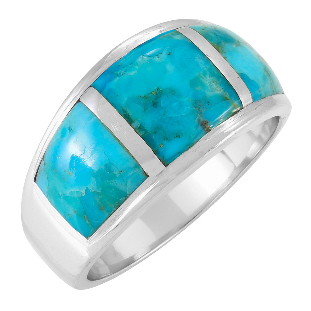 Turquoise Ring Sterling Silver R2629-C05 (Unisex, Sizes 6-14)