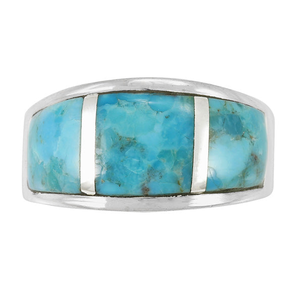 Turquoise Ring Sterling Silver R2629-C05 (Unisex, Sizes 6-14)