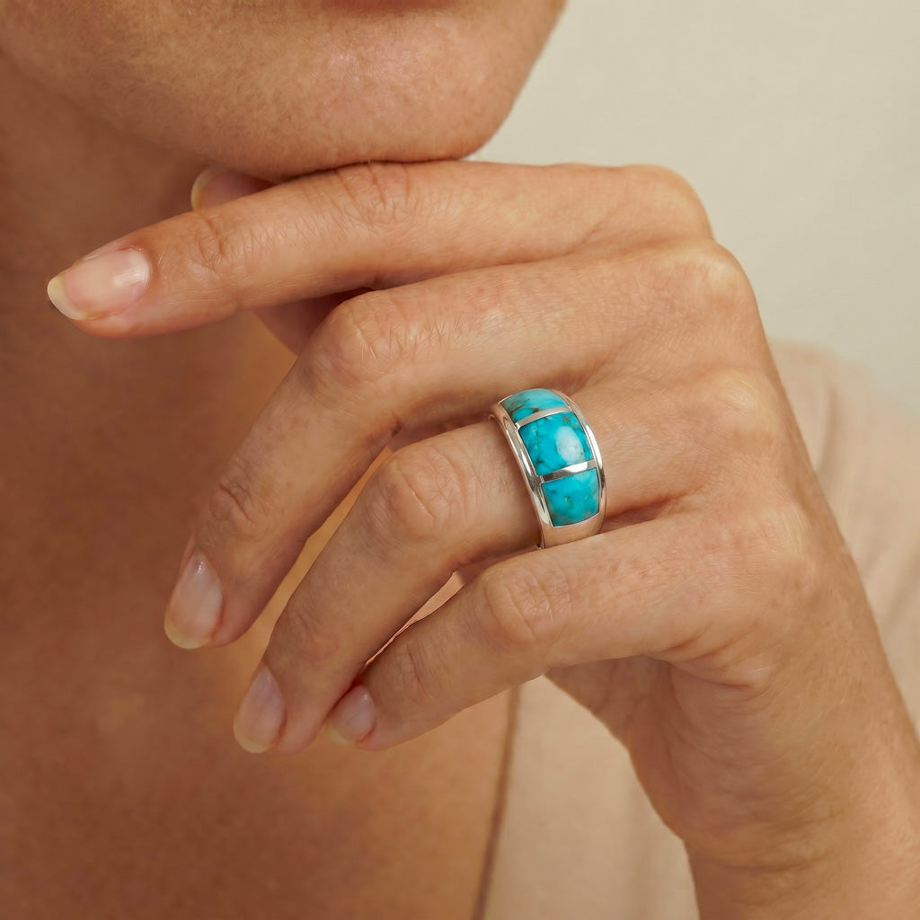 FINAL CLEARANCE - Turquoise Ring SilveryCopper™ R2629-SB-C05