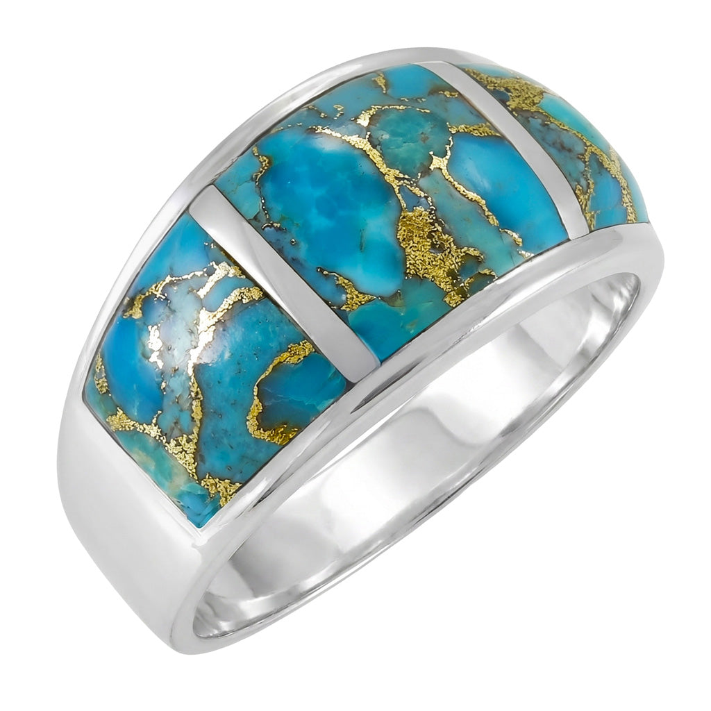 Matrix Turquoise Ring SilveryCopper™ R2629-SB-C84