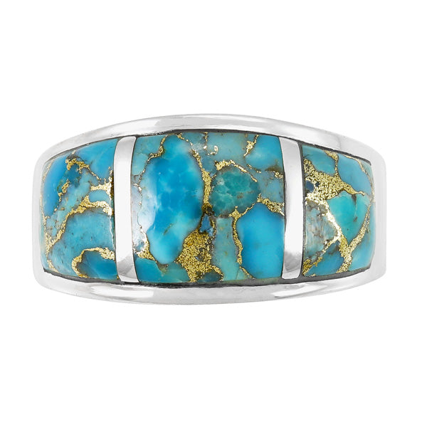 Matrix Turquoise Ring Sterling Silver R2629-C84 (Unisex, Sizes 6-13)