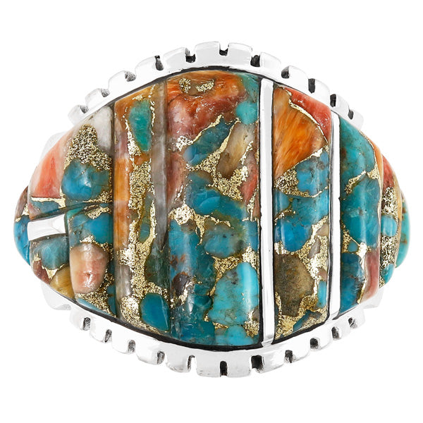 Spiny Turquoise Ring Sterling Silver R2630-SM-C89