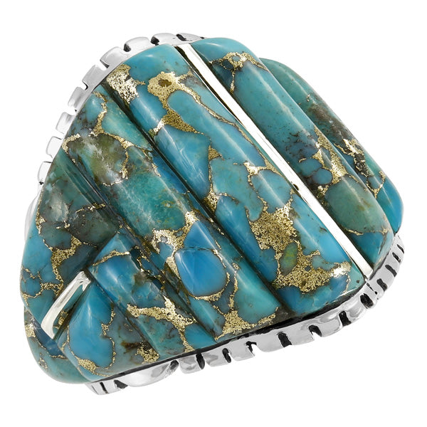 Matrix Turquoise Ring Sterling Silver R2630-LG-C84 (Unisex, Sizes 9-13)