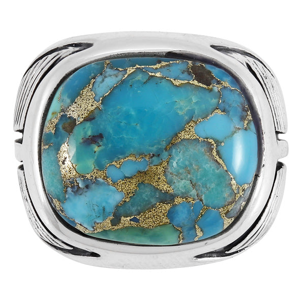 Men's Matrix Turquoise Ring Sterling Silver R2633-C84 (Sizes 9-13)