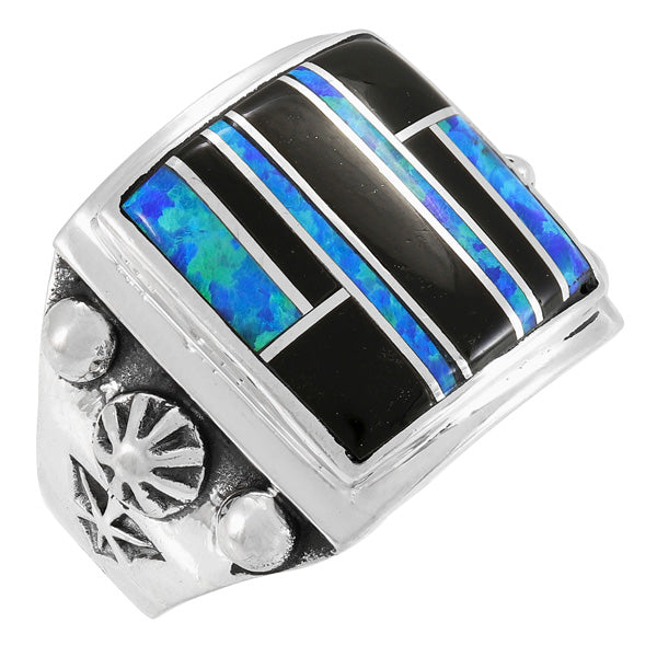 Multi Gem Ring Sterling Silver R2634-C27 (Unisex, Sizes 9-13)