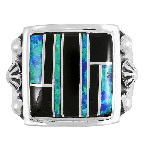 Multi Gem Ring Sterling Silver R2634-C27 (Unisex, Sizes 9-13)