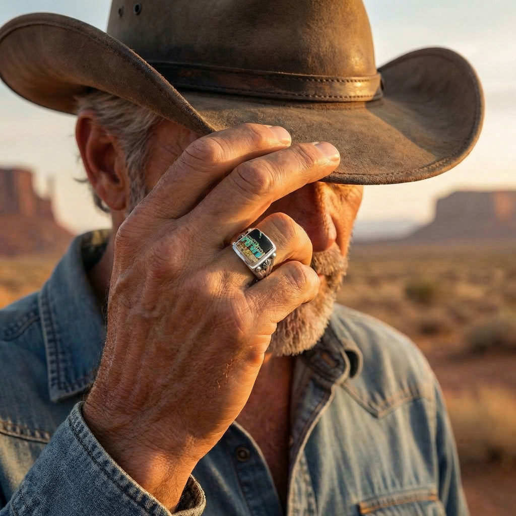 Multi Gem Ring Sterling Silver R2634-C41 (Unisex, Sizes 9-14)