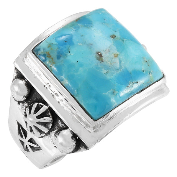 Turquoise Ring Sterling Silver R2634-C75 (Unisex, Sizes 9-13)