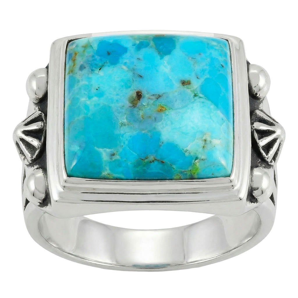 Turquoise Ring Sterling Silver R2634-C75 (Unisex, Sizes 9-13)