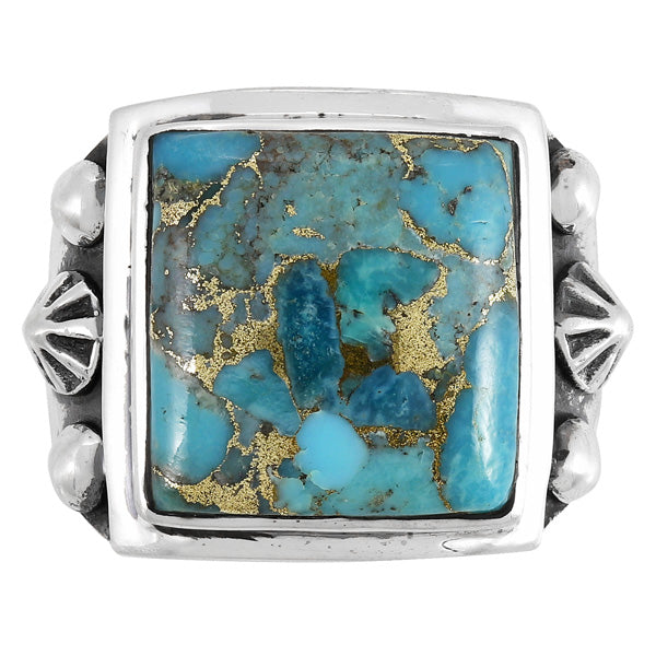 Matrix Turquoise Ring Sterling Silver R2634-C84 (Unisex, Sizes 9-13)