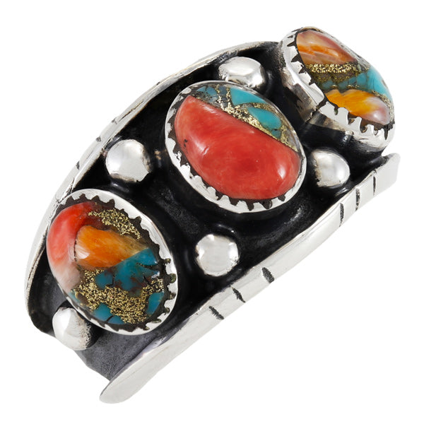 Spiny Turquoise Ring Sterling Silver R2635-C89 (Unisex, Sizes 6-14)