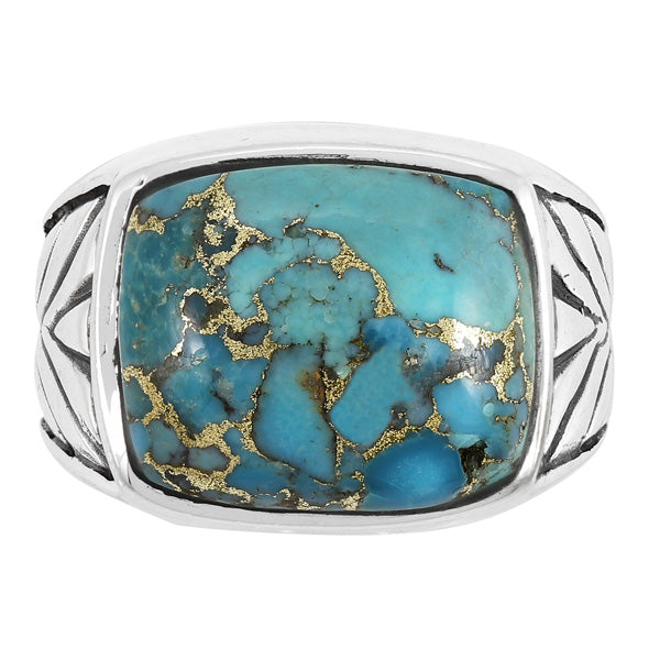 Men's Matrix Turquoise Ring Sterling Silver R2636-C84 (Sizes 9-14)