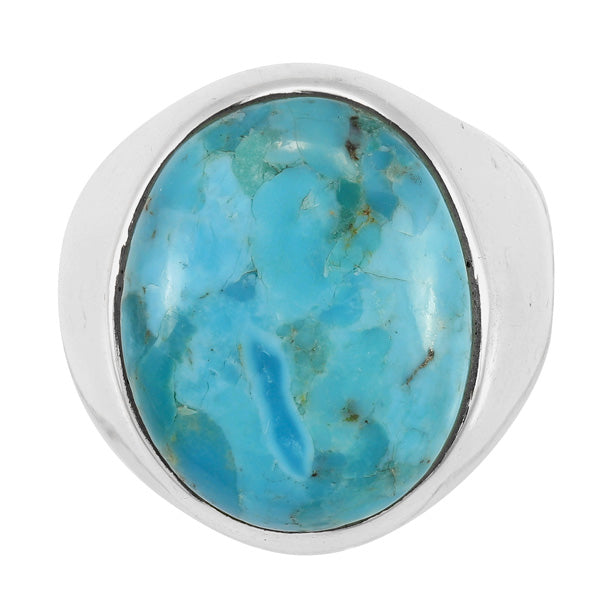 Men's Turquoise Ring Sterling Silver R2639-C75 (Sizes 9-13)