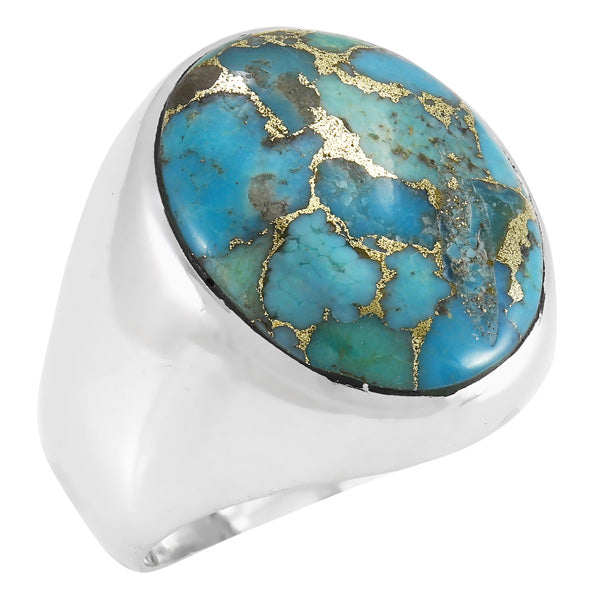 Men's Matrix Turquoise Ring Sterling Silver R2639-C84 (Sizes 9-13)