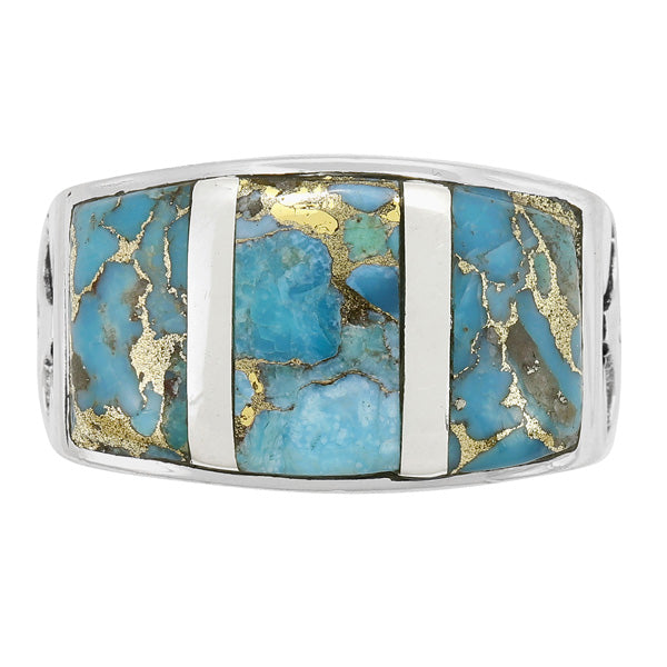 Men's Matrix Turquoise Ring Sterling Silver R2640-C84 (Sizes 9-13)