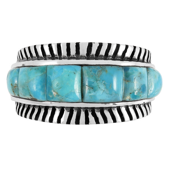 Turquoise Ring Sterling Silver R2267-C75 (Unisex, Sizes 6-13)