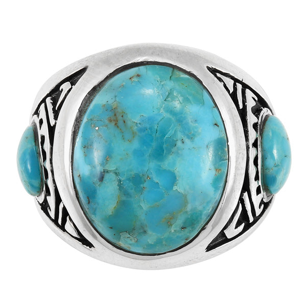 4 CT authentic Turquoise Silver S 9 Men's Class Ri