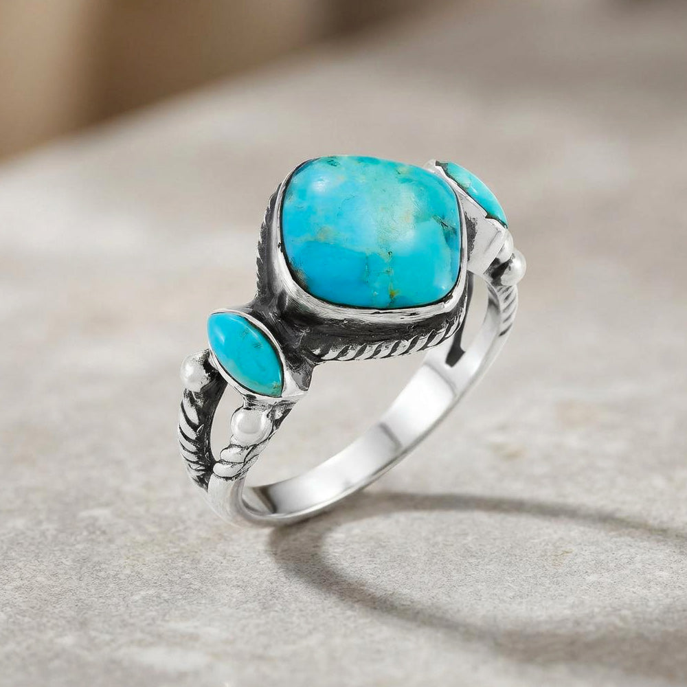 Turquoise Ring Sterling Silver R2650-C75