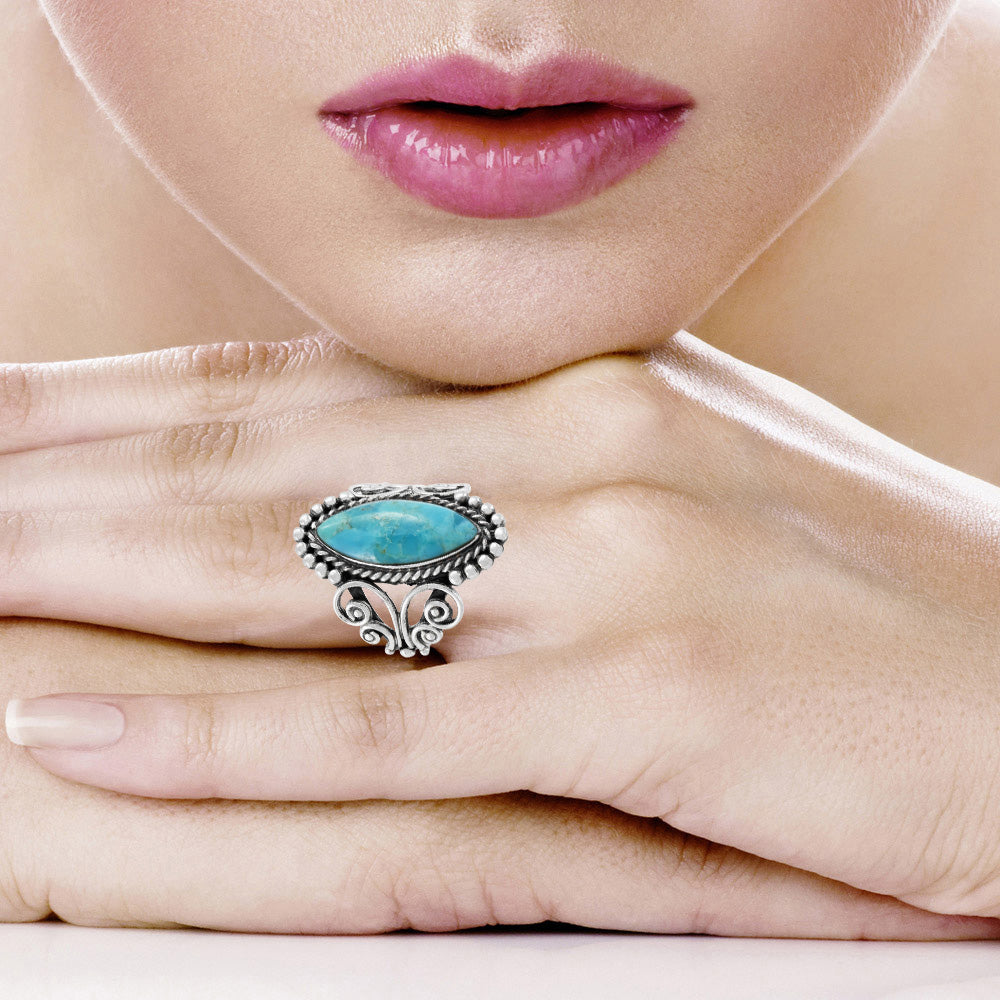 Turquoise Ring Sterling Silver R2652-C75