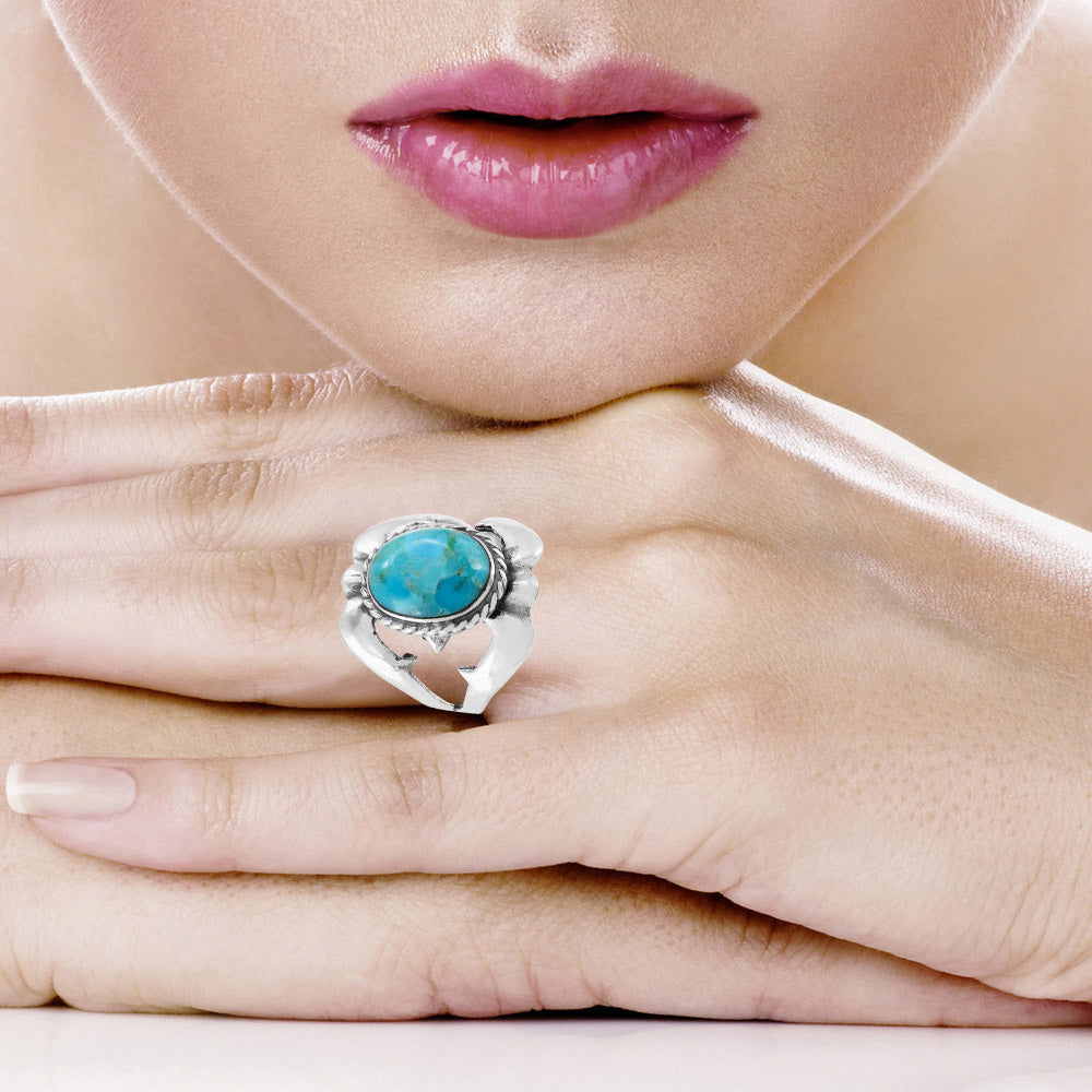 Turquoise Ring Sterling Silver R2653-C75